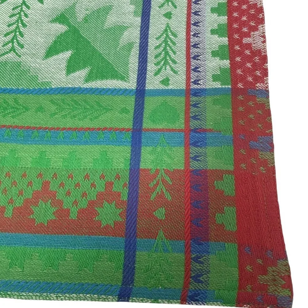 Nordic Holiday Placemats Set of 4 Green Christmas Tree Tapestry Bardwil Home